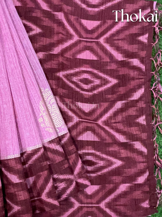 Pink and purple digital print saree