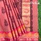 Light red and brown pure rich cotton saree