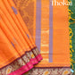 Orange and purple pure rich cotton saree