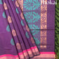 Deep violet and blue pure rich cotton saree