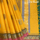 Mustard yellow and blue pure rich cotton saree