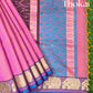 Pink and blue pure rich cotton saree