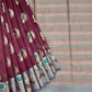 Maroon banarasi chanderi cotton saree