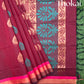 Maroon and blue pure rich cotton saree