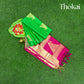 Parrot Green with Rani Pink Kanchipuram semi soft silk saree