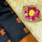 Black kanchipuram pure silk saree