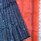 Black and orange madhubaani printed silk cotton saree