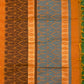 Orange and blue shade pure rich cotton saree