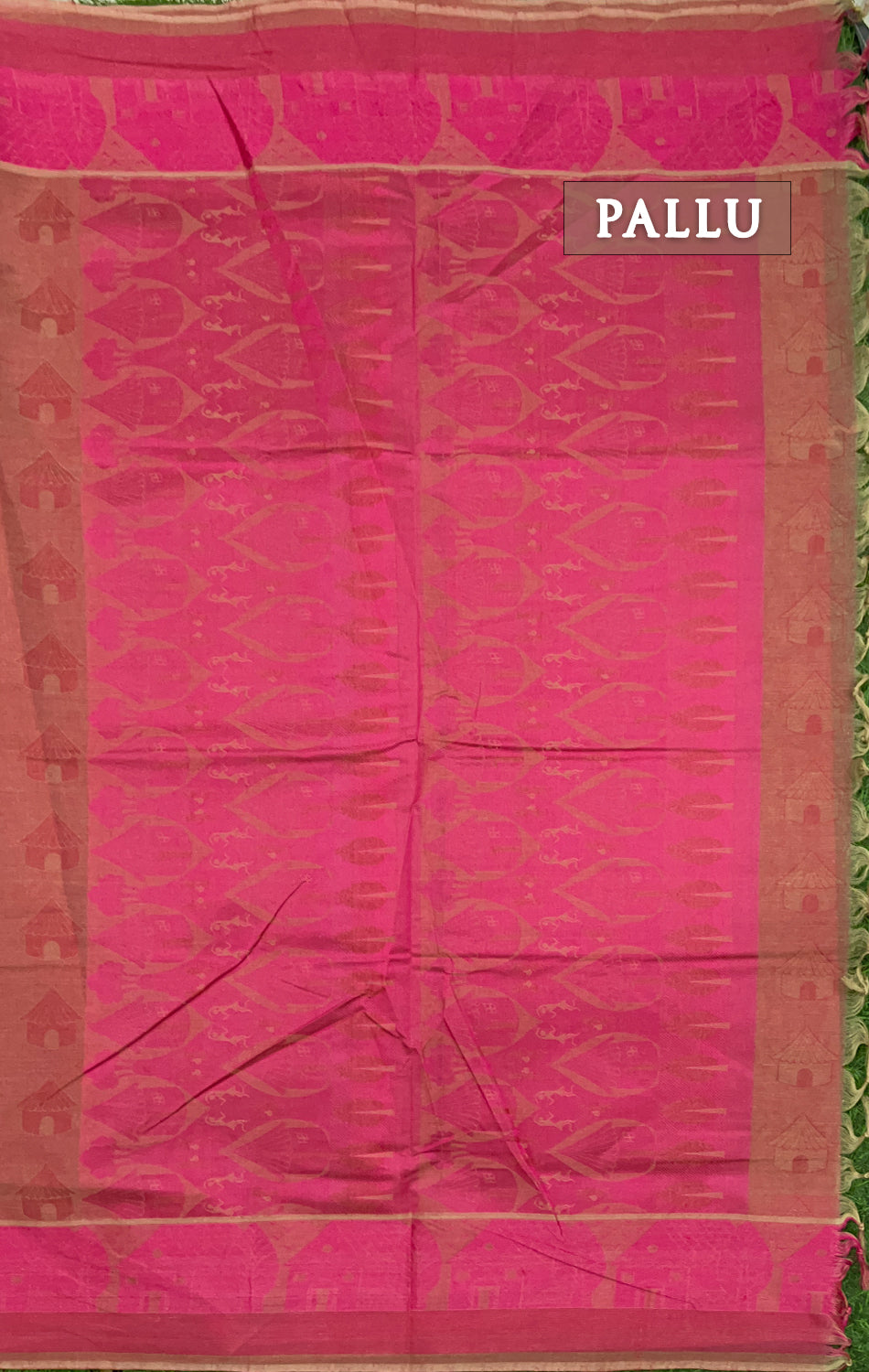 Light red and pink shade pure rich cotton saree