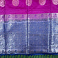 Pink with Royal blue Kanchipuram semi soft silk saree