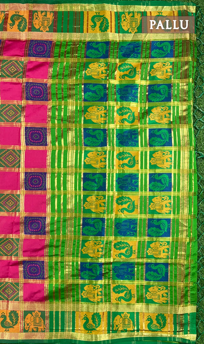 Pink banaras silk saree