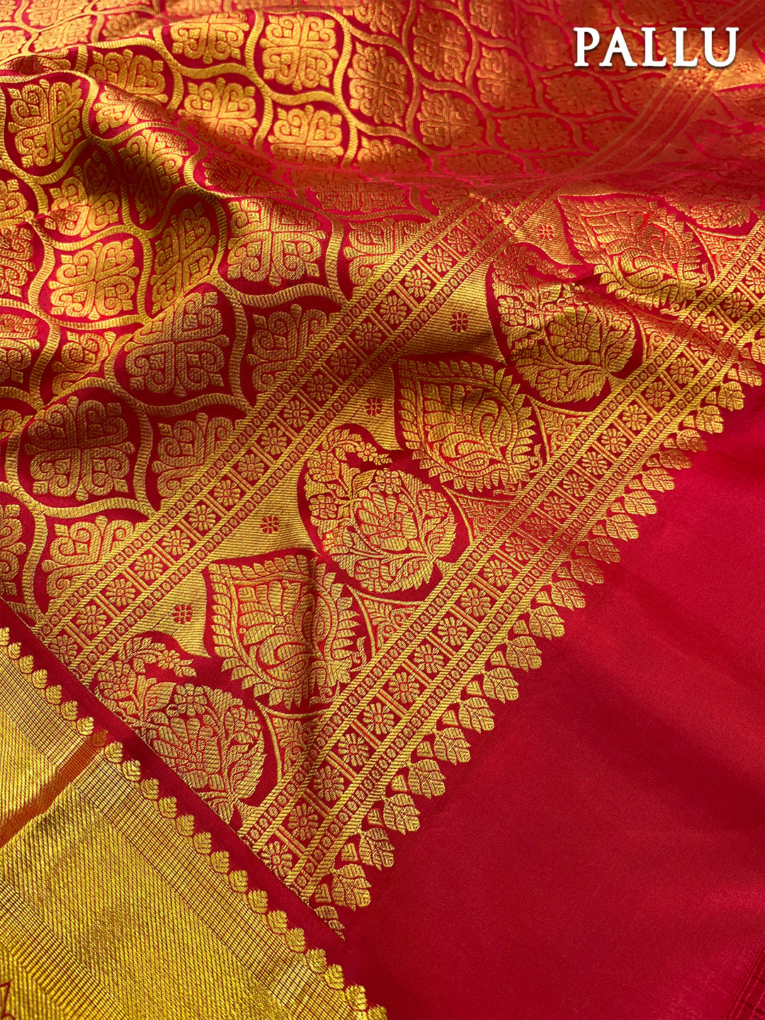 Dual color of red kanchipuram pure silk saree