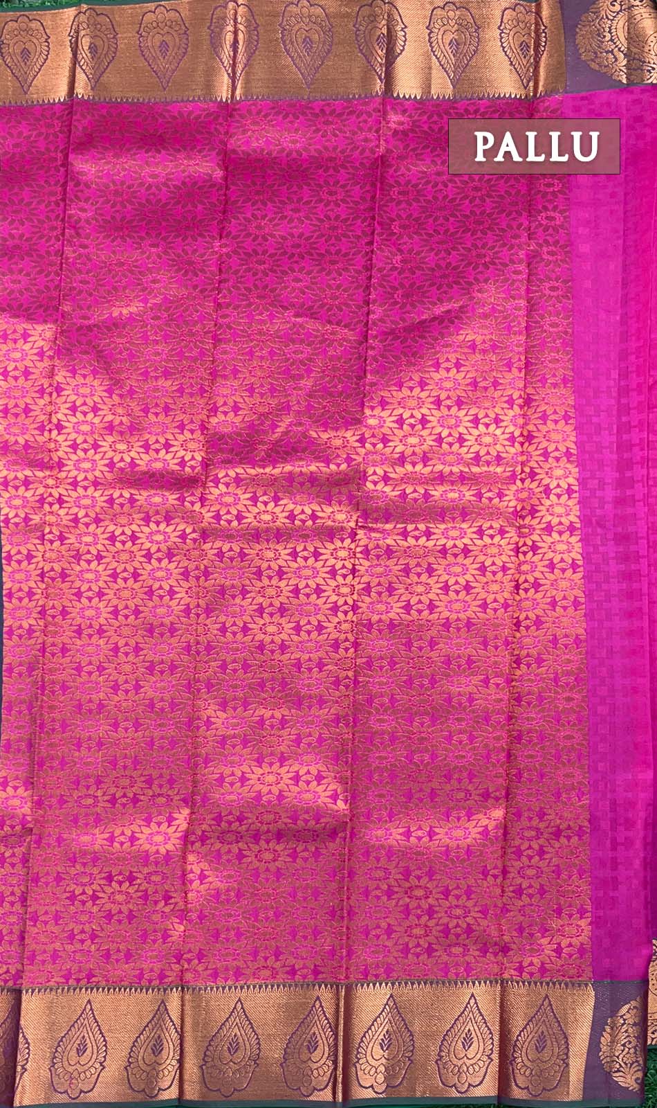 Dual shade of beet red and pink semi silk saree