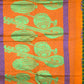 Orange chanderi silk cotton saree