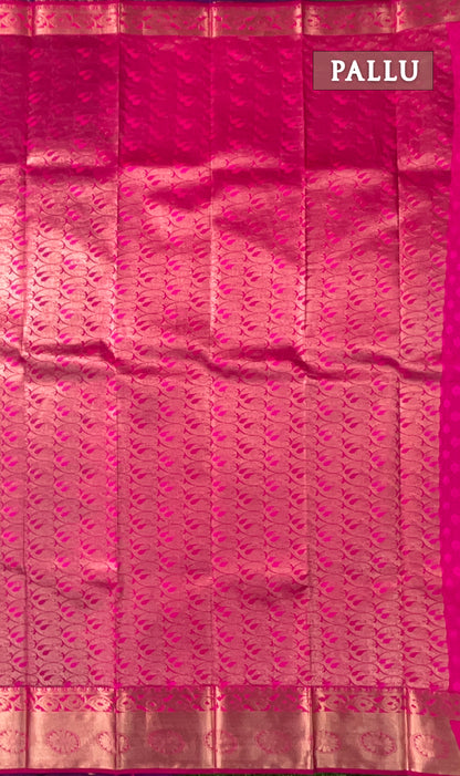 Dual shade of violet and pink semi silk saree