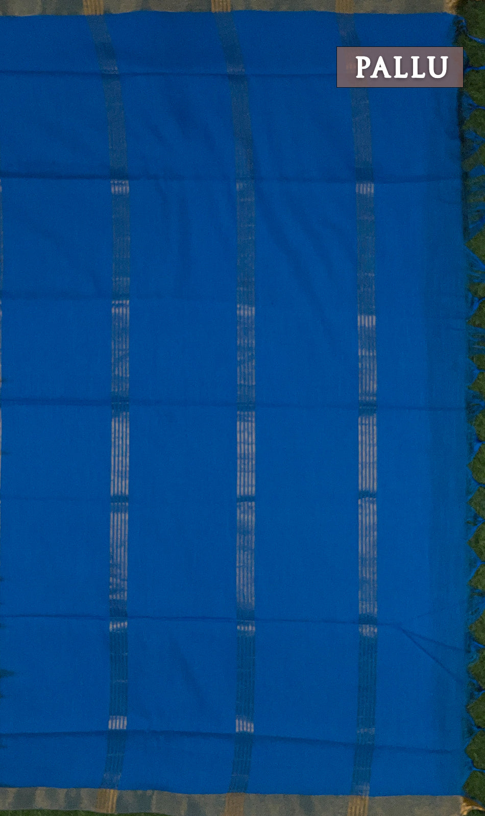 Black and blue magizham semi linen silk saree