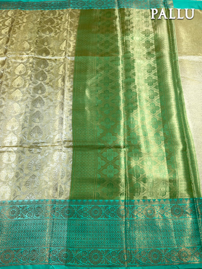 Dual color of gold banarasi tissue saree