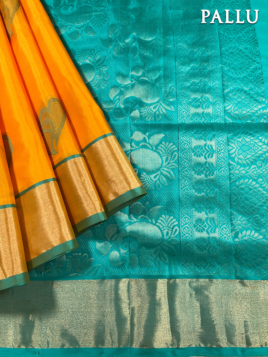 Yellow kanchipuram pure soft silk saree