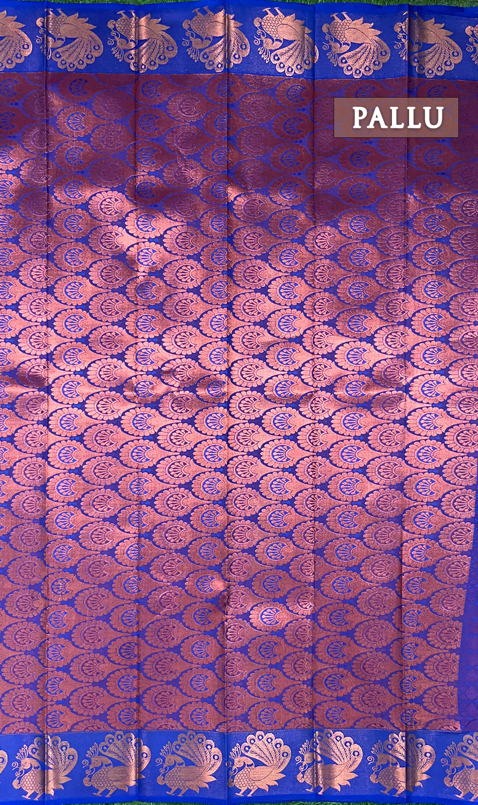 Dual shade of maroon and royal blue semi silk saree