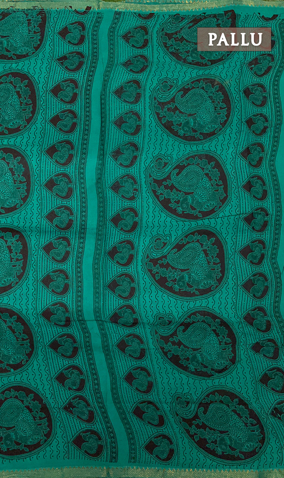 Turquoise thokai sungudi cotton saree