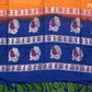 Orange with Ink Blue Kanchipuram semi soft silk saree