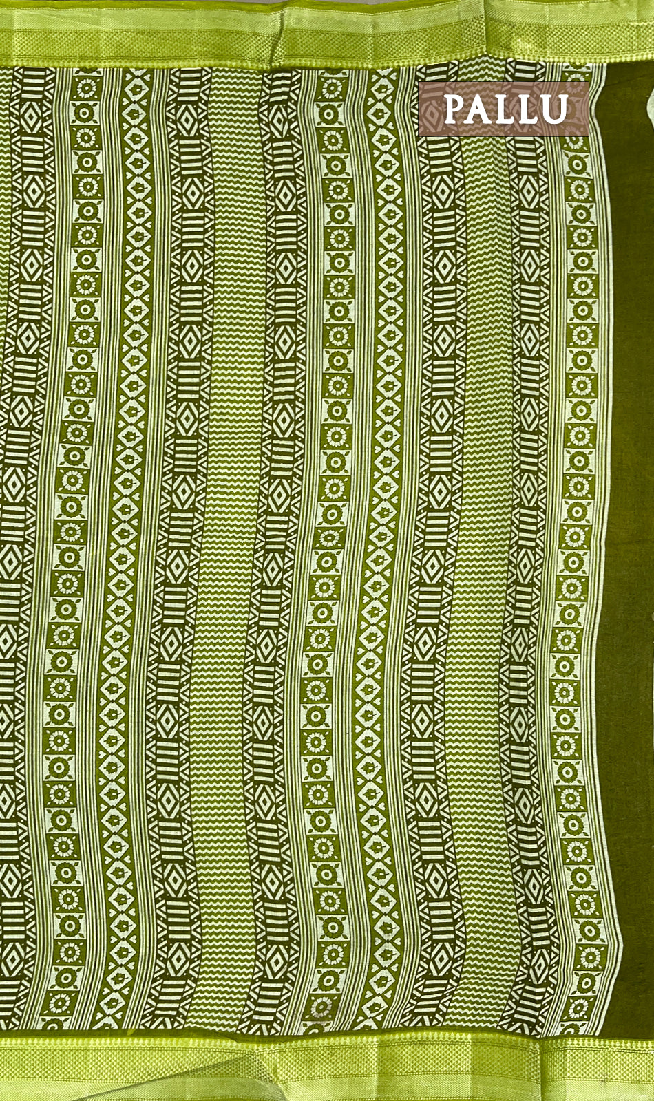 Henna Green printed cotton saree
