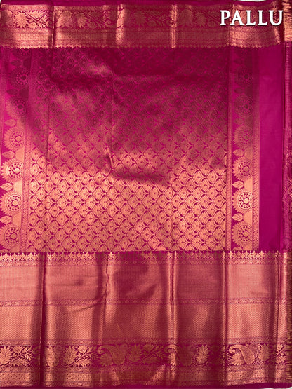 Dual color of pink kanchipuram silk saree