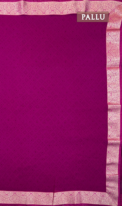 Beet red georgette saree