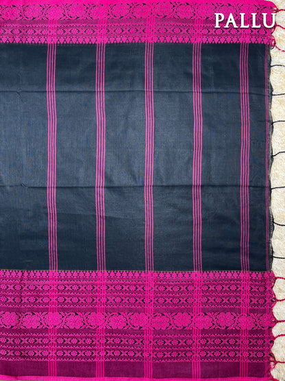 Black and purple begumpuri cotton saree