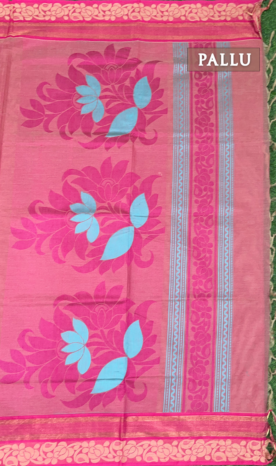 Dual pink shade pure rich cotton saree