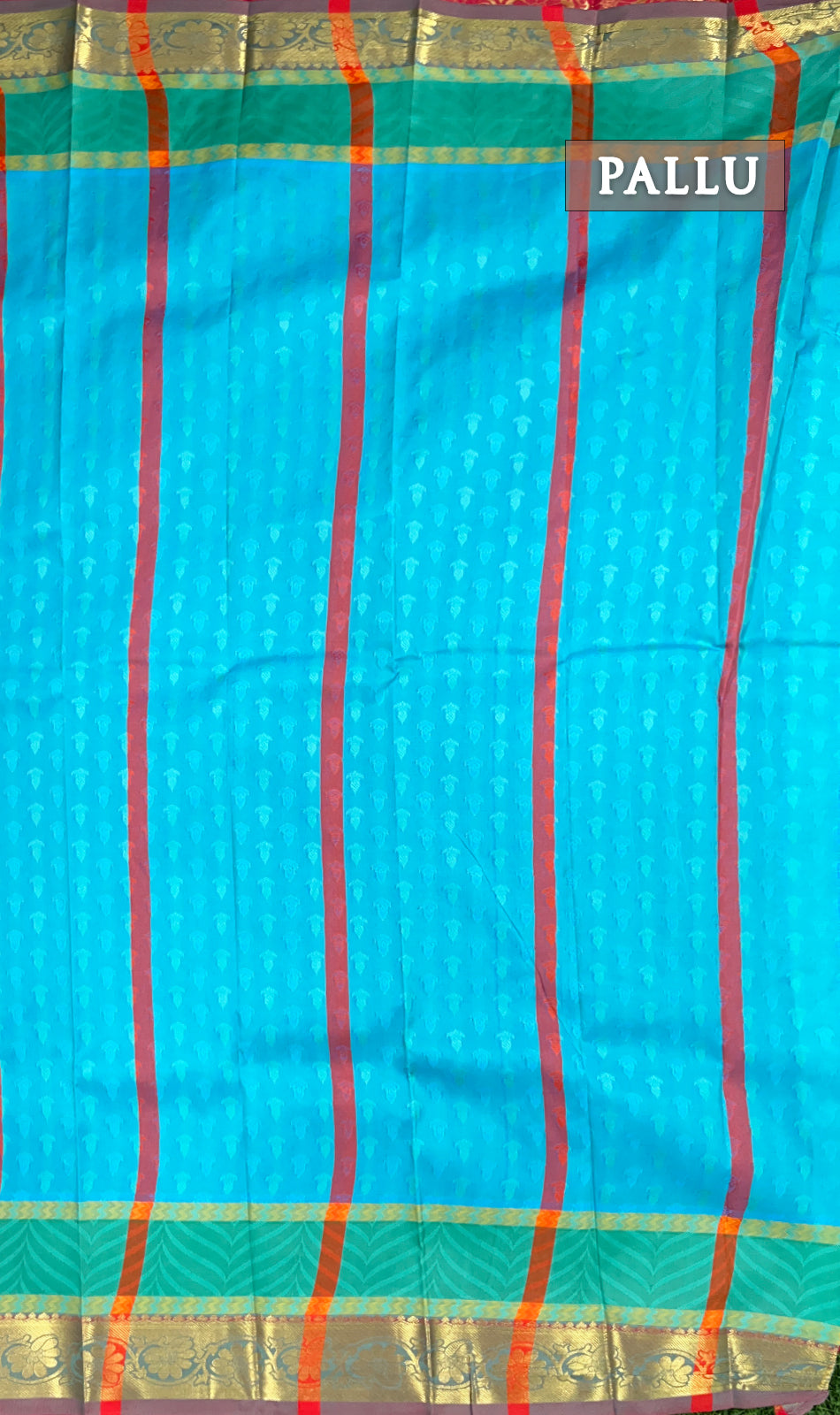 Violet and blue semi silk saree
