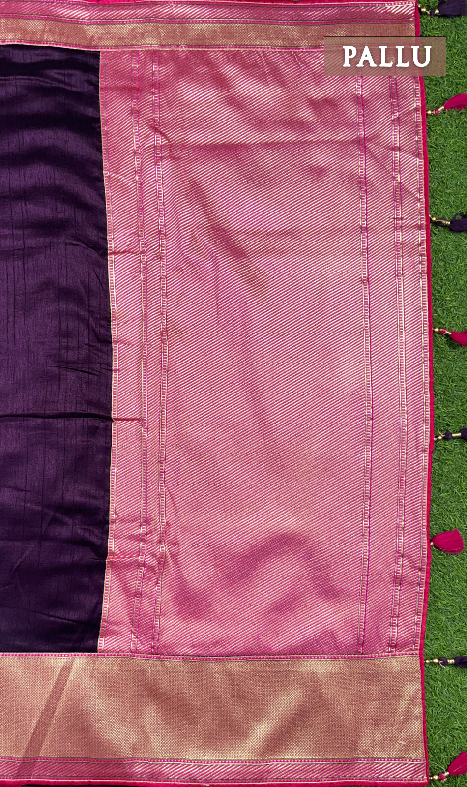 Violet raw silk saree