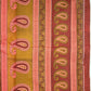 Brick red printed cotton saree