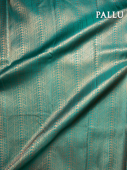 Blue kanchipuram soft silk saree