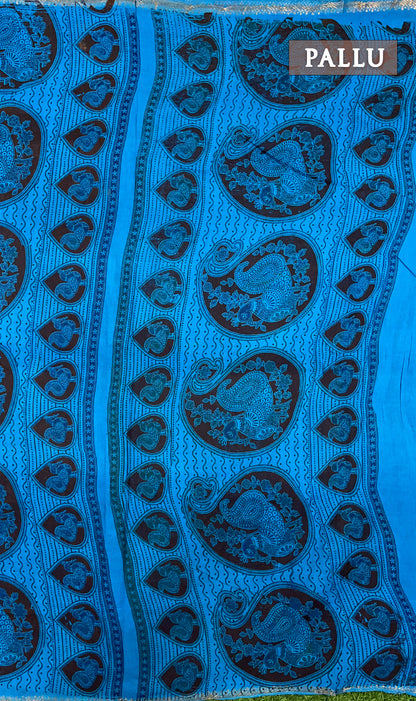Blue thokai sungudi cotton saree