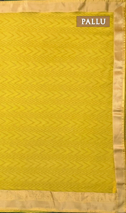 Yellow georgette saree