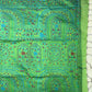 Blue and green madhubaani printed silk cotton saree