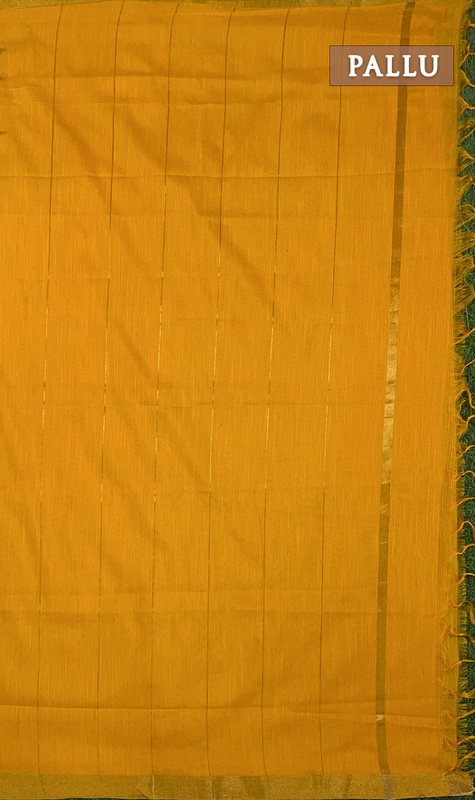Black and yellow magizham semi linen silk saree
