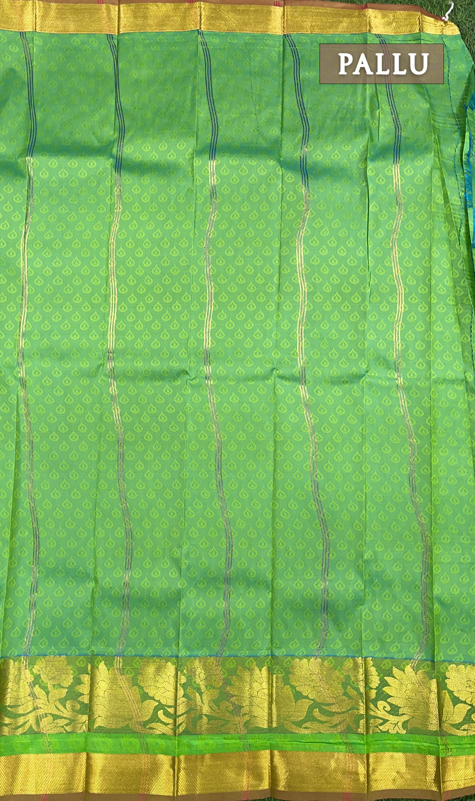 Royal blue and green semi silk saree