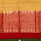 Gold & Red Kanchipuram semi soft silk saree