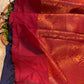 Dual color of blue and maroon kanchipuram semi soft silk saree