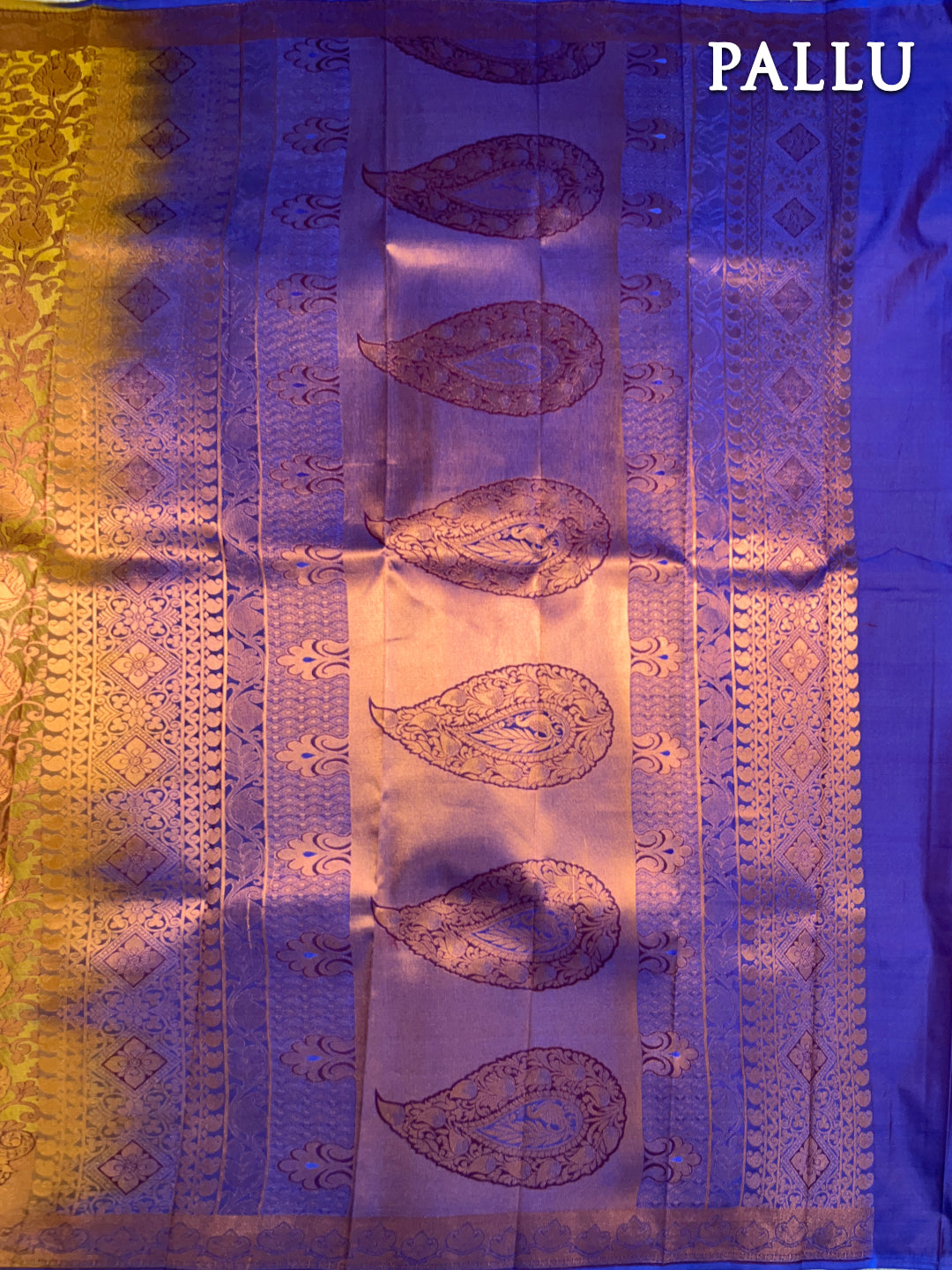 Green electronic jacquard kanchipuram korvai silk saree