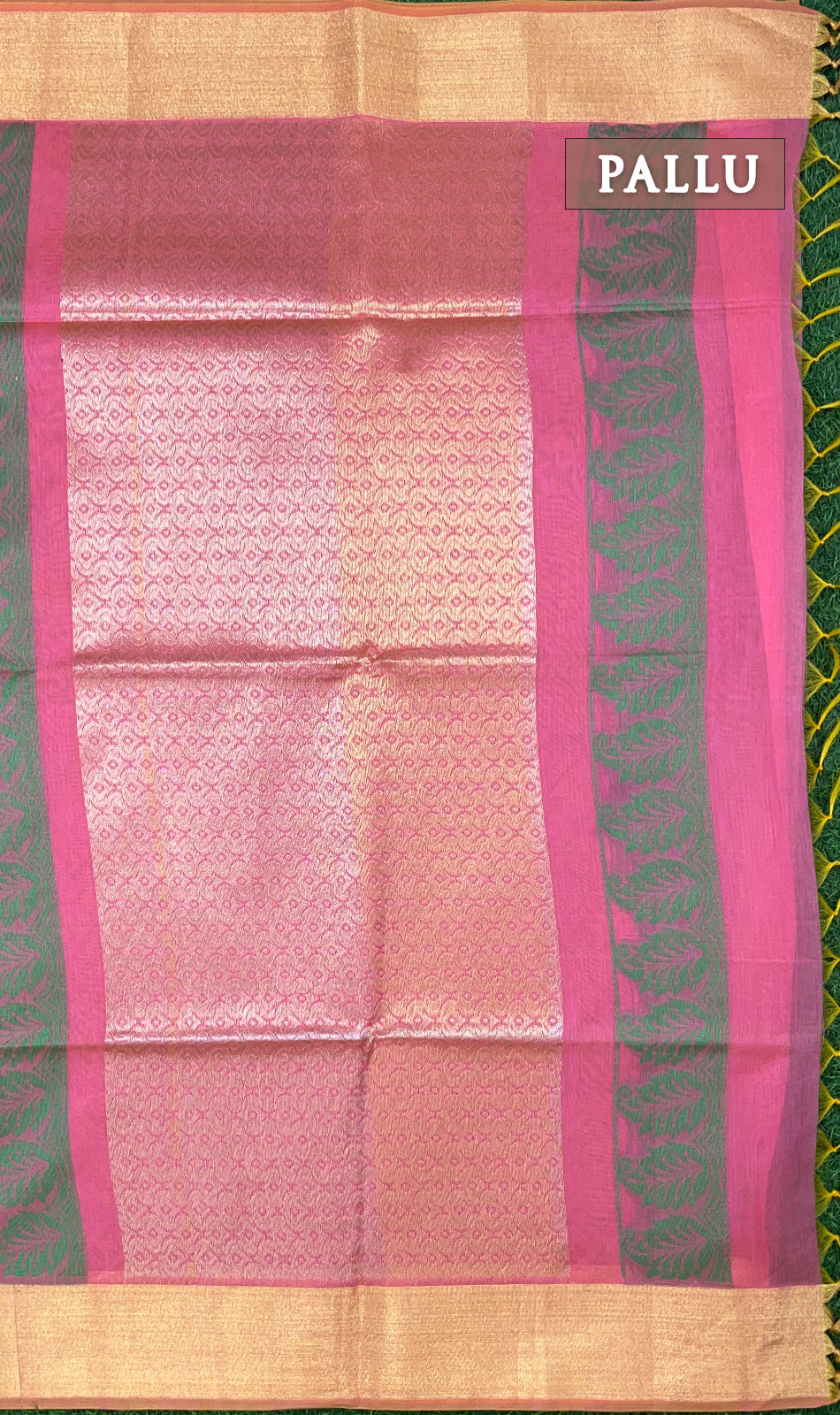 Pink chanderi silk cotton saree